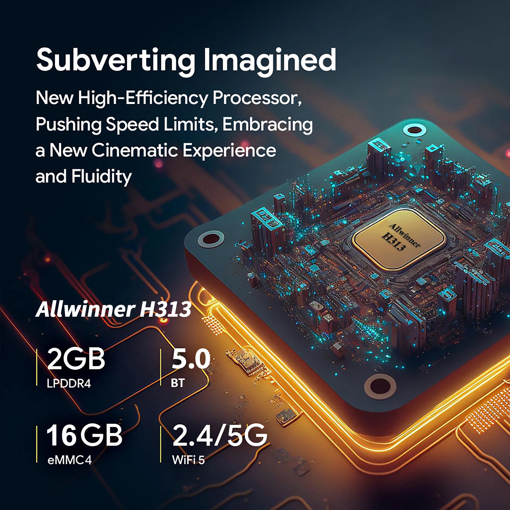 Android 13 4K HDR10+ Smart TV Box | 2GB RAM 16GB Storage | Dual WiFi, BT 5.0, Allwinner H313
