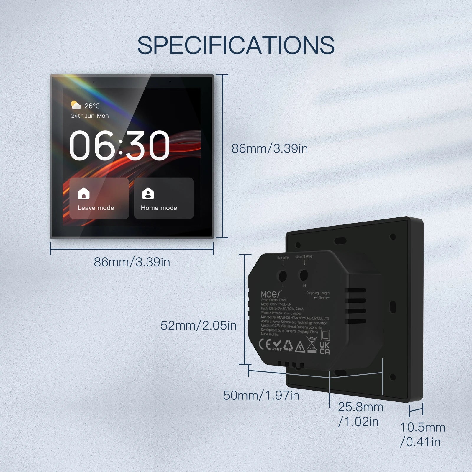 Tuya WiFi Smart Touch Panel with Alexa & Zigbee Hub