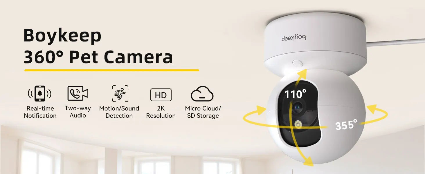 BoyKeep 3MP WiFi Smart Baby Monitor Camera – Auto Tracking