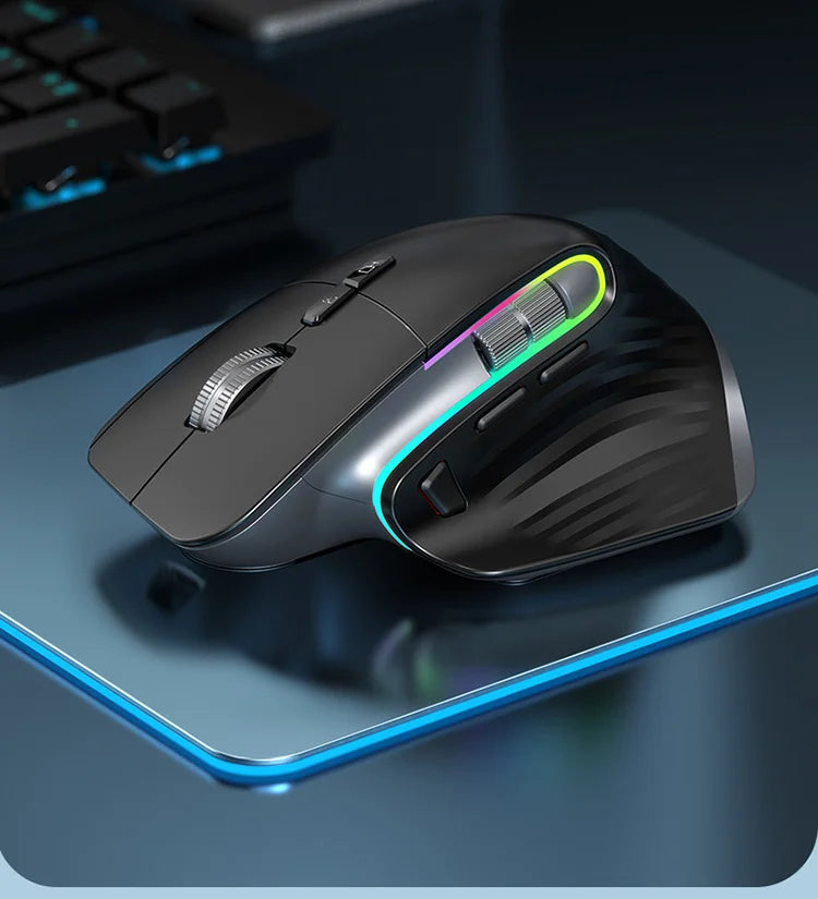 Multi-Device Wireless Mouse – Bluetooth 5.0/3.0 & 2.4G, Ergonomic Design
