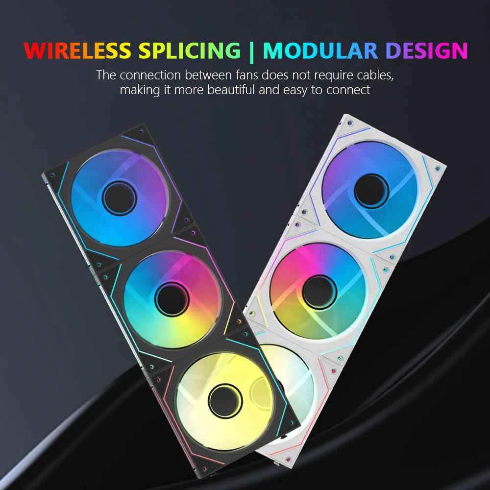 JUMPEAK MX120 360mm Modular Wireless Splicing ARGB Cooling Fan | Infinite Mirror Effect for PC Water Cooler