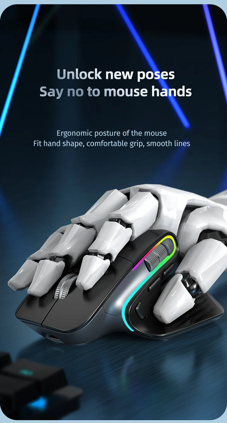 Multi-Device Wireless Mouse – Bluetooth 5.0/3.0 & 2.4G, Ergonomic Design