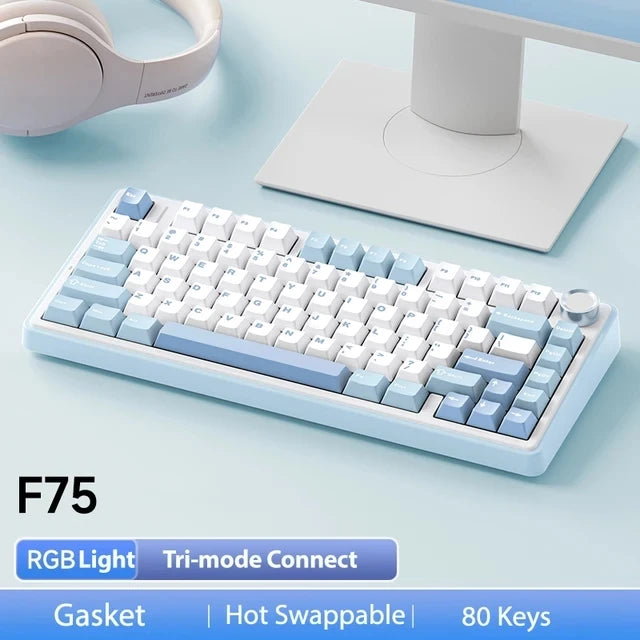AULA F75 Gaming Mechanical Keyboard – 75% Layout, Tri-Mode, RGB
