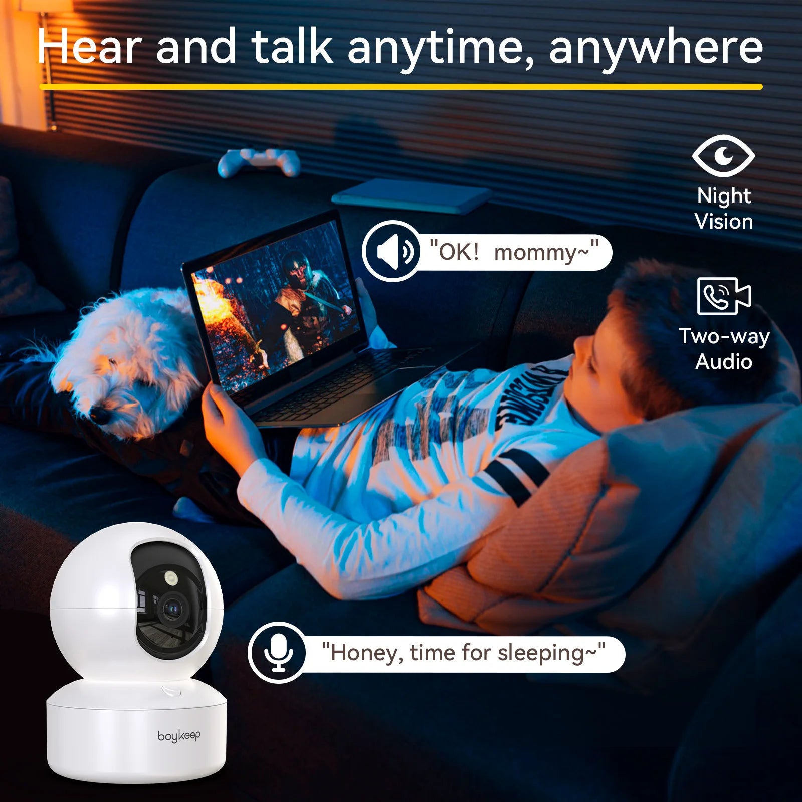 BoyKeep 3MP WiFi Smart Baby Monitor Camera – Auto Tracking