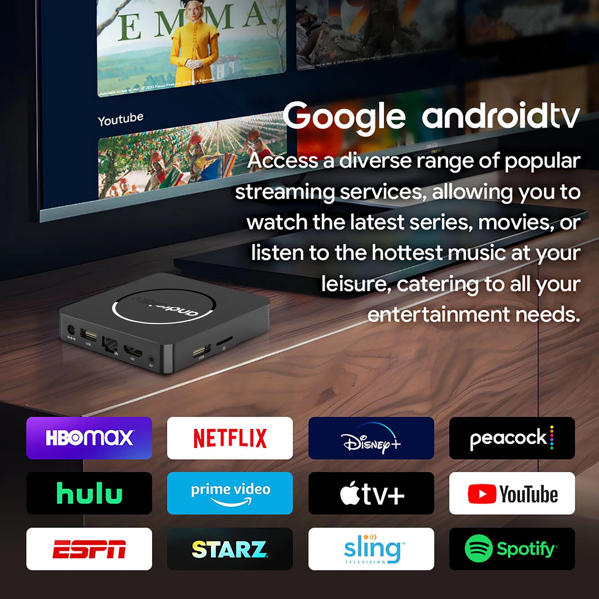 Android 13 4K HDR10+ Smart TV Box | 2GB RAM 16GB Storage | Dual WiFi, BT 5.0, Allwinner H313