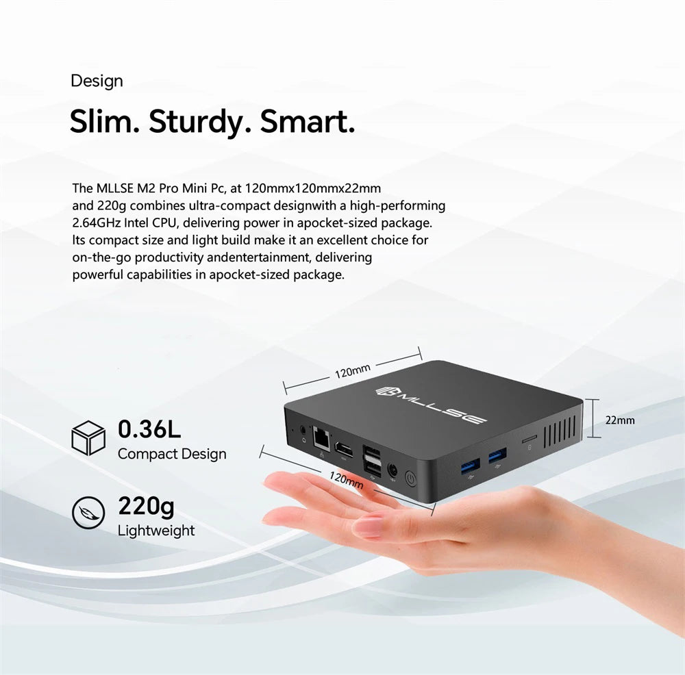 MLLSE M2 Air Mini PC – N4000, 6GB+128GB, Windows 11