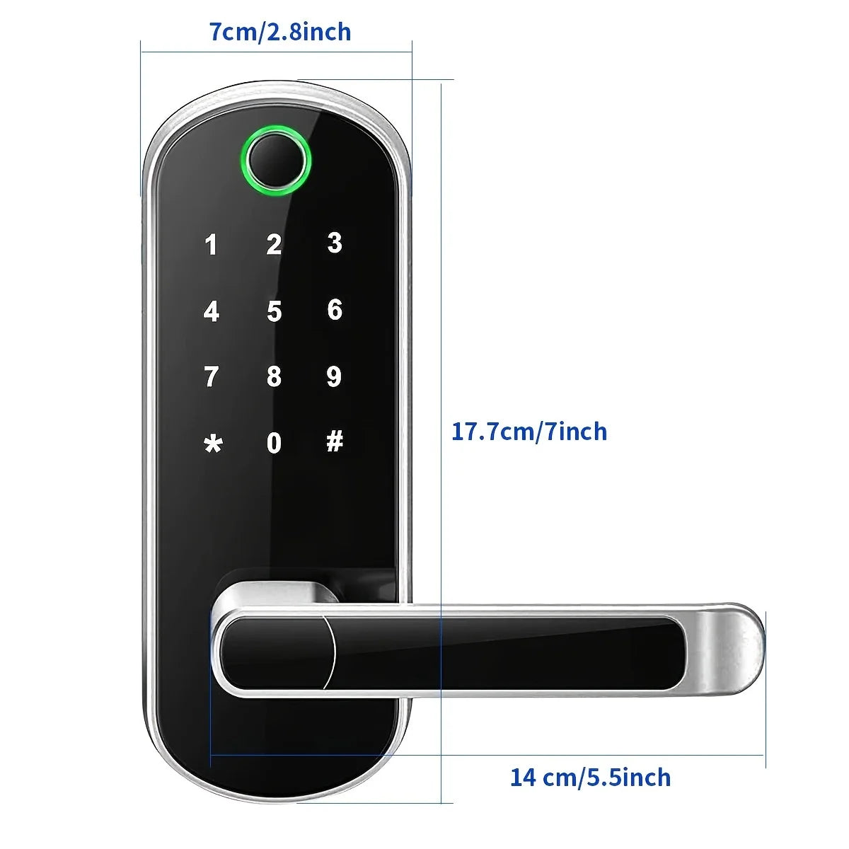 Smart Fingerprint Door Lock | App Remote Control, Keyless WIFI Digital Touchscreen Lock, NFC, IP67 Waterproof with 2 IC Cards