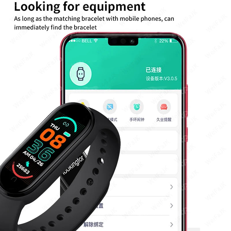 M6 Smart Watch | Fitness Tracker for Men & Women, Heart Rate & Blood Pressure Monitor, Waterproof Sports Band