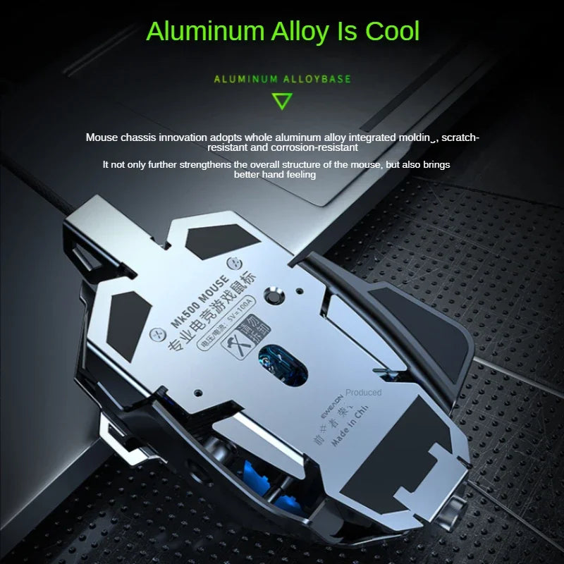 Wired Mechanical Gaming Mouse – 9-Key, 12800 DPI RGB