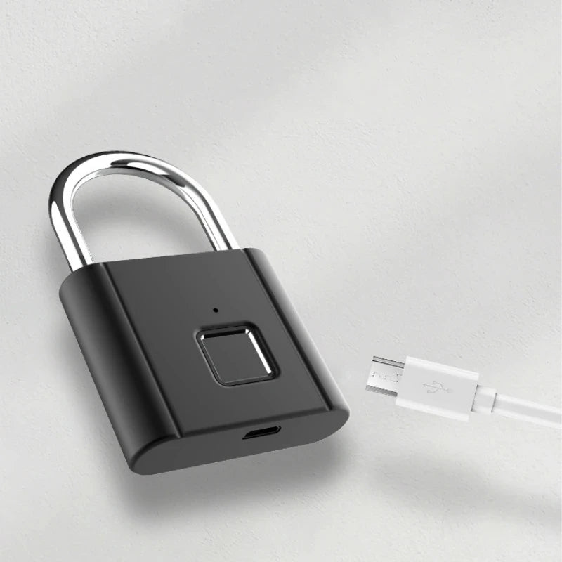 Smart Biometric Fingerprint Padlock – USB Rechargeable
