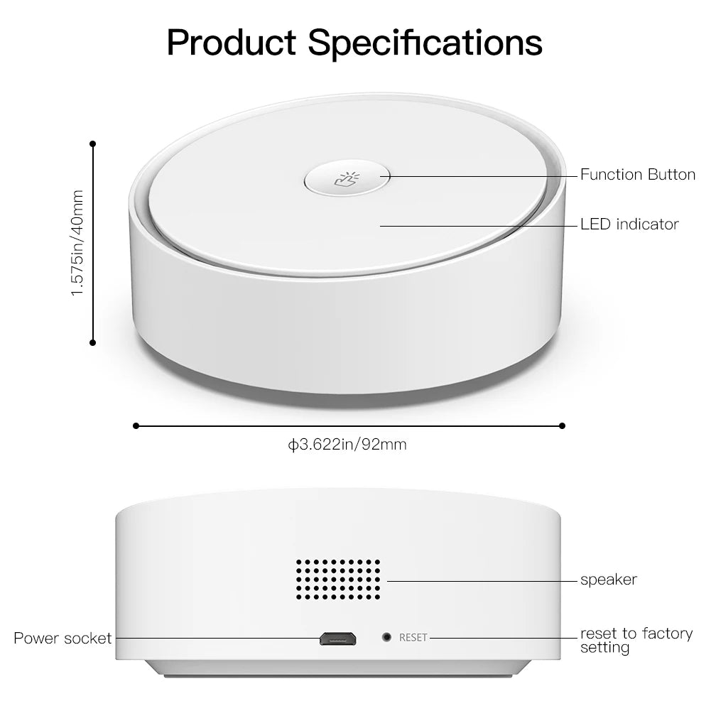 MOES Smart Multi-mode Gateway ZigBee 3.0 Hub | WiFi & Bluetooth Mesh Hub | Works with Tuya, Alexa, Google Home