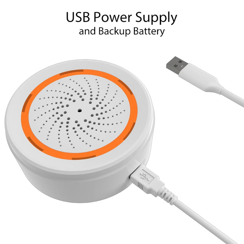 Sound & Light Sensor Smart Alarm Siren | 90dB Siren with App Remote Control for Home Security