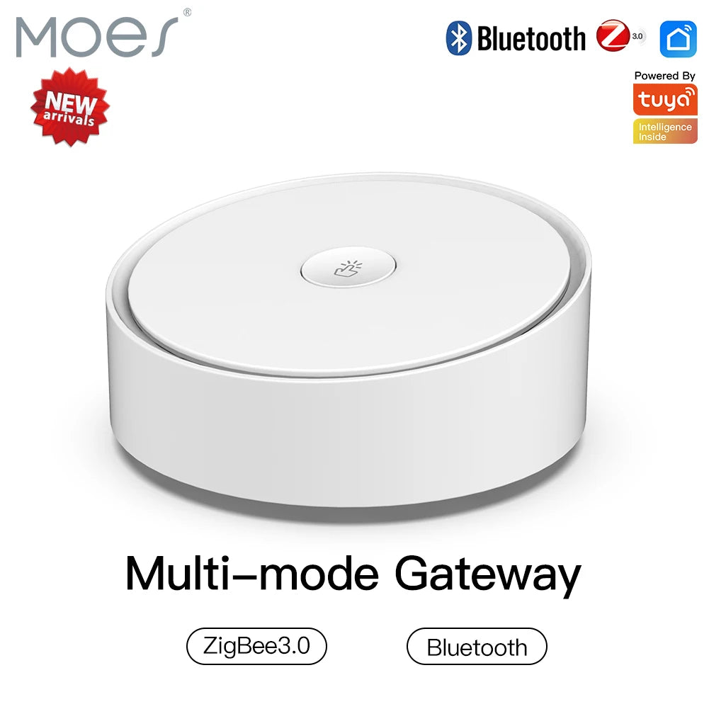 MOES Smart Multi-mode Gateway ZigBee 3.0 Hub | WiFi & Bluetooth Mesh Hub | Works with Tuya, Alexa, Google Home