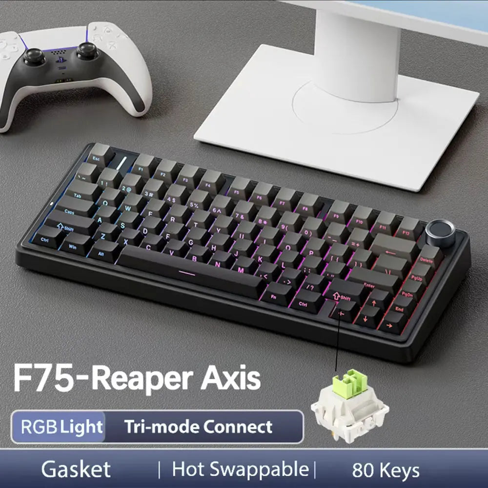 AULA F75 Gaming Mechanical Keyboard – 75% Layout, Tri-Mode, RGB