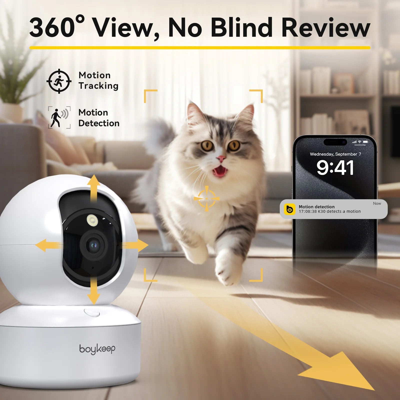 BoyKeep 3MP WiFi Smart Baby Monitor Camera – Auto Tracking