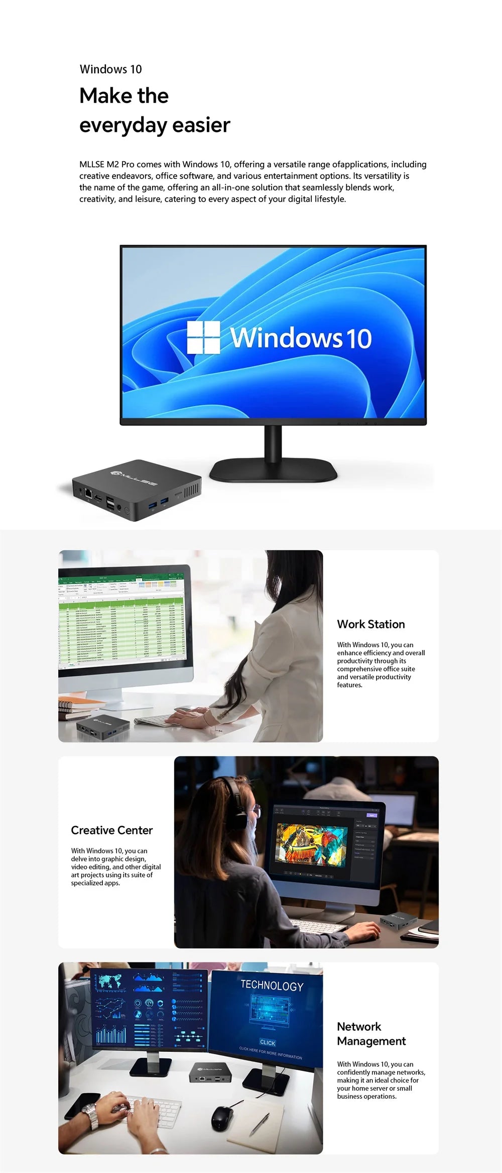 MLLSE M2 Air Mini PC – N4000, 6GB+128GB, Windows 11