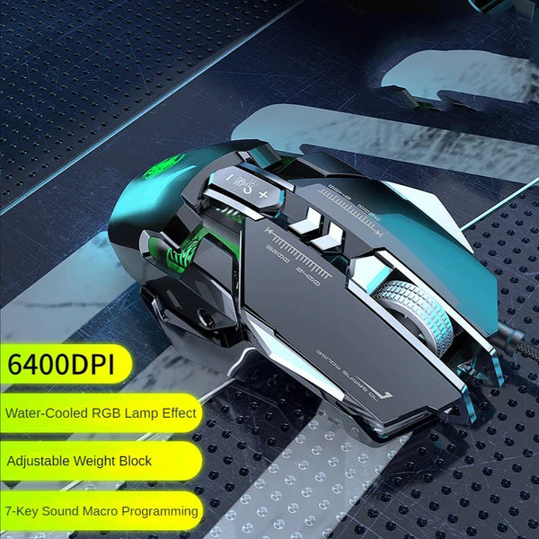 Wired Mechanical Gaming Mouse – 9-Key, 12800 DPI RGB